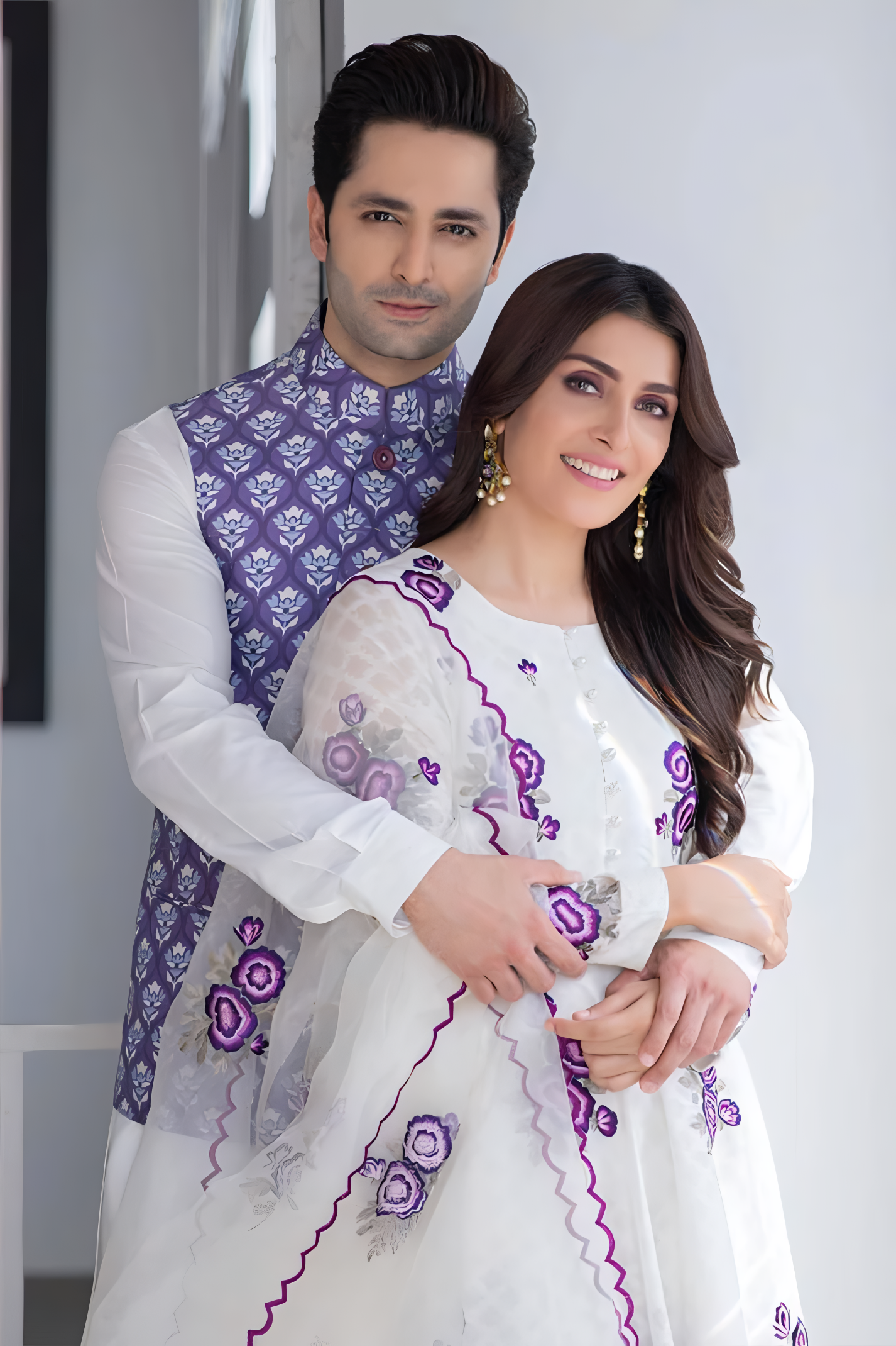 3 Piece - Lawn Embroidered Suit with Embroidered Bamber Chiffon Duppatta (Unstitched)