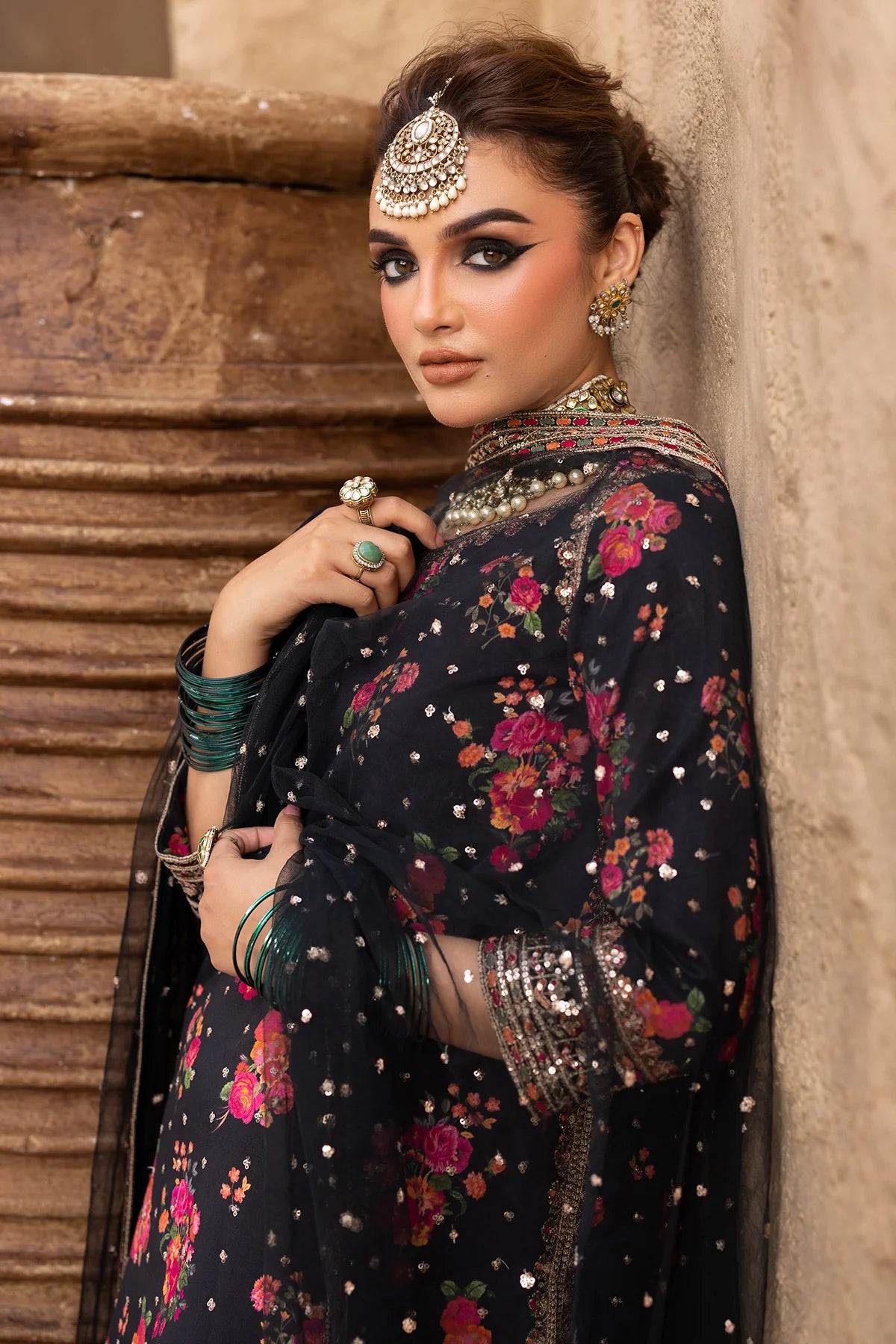 3 Piece - Shamoz Silk Embroidered Digital Printed Suit with Embroidered Digital Printed Shamoz Silk Dupatta (Unstitched)