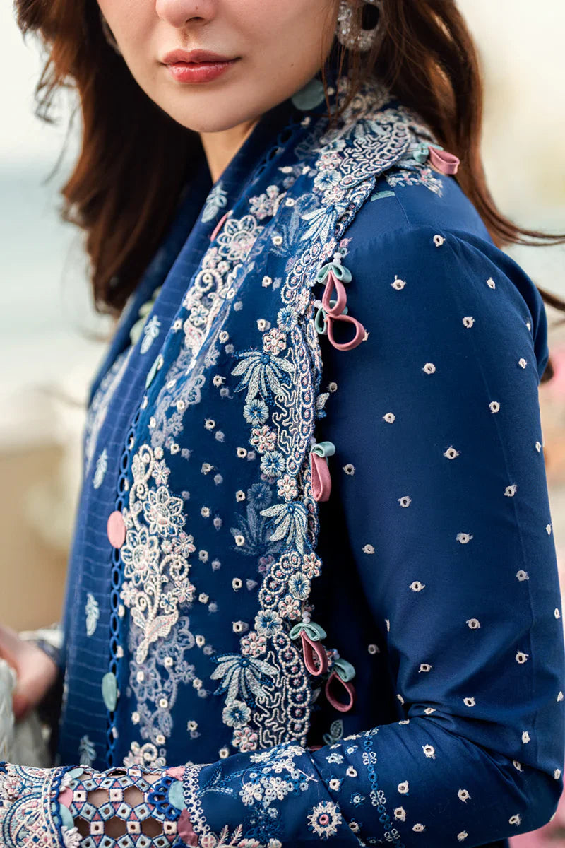 3 Piece - Dhanak Embroidered Suit with Dhanak Embroidered Shawl (Unstitched)