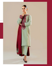 3 Piece - Sapphire Lawn Embroidered Suit with Embroidered Bamber Chiffon Duppatta (Unstitched)