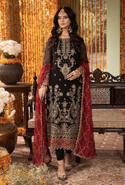 3 Piece -Chiffon Full Heavy Embroidered Suit with Embroidered Chiffon Dupatta (Unstitched)