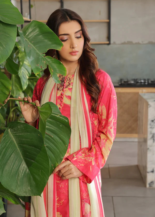 3 Piece - Khaddar Digital Printed Suit with Digital Printed Khaddar Dupatta (Unstitched)