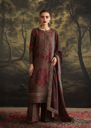 3 Piece - Silk Embroidered Digital Printed Suit with Embroidered Digital Printed Dupatta (Unstitched)