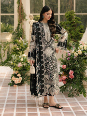 3 Piece - Dhanak Embroidered Suit with Dhanak Embroidered Shawl (Unstitched)