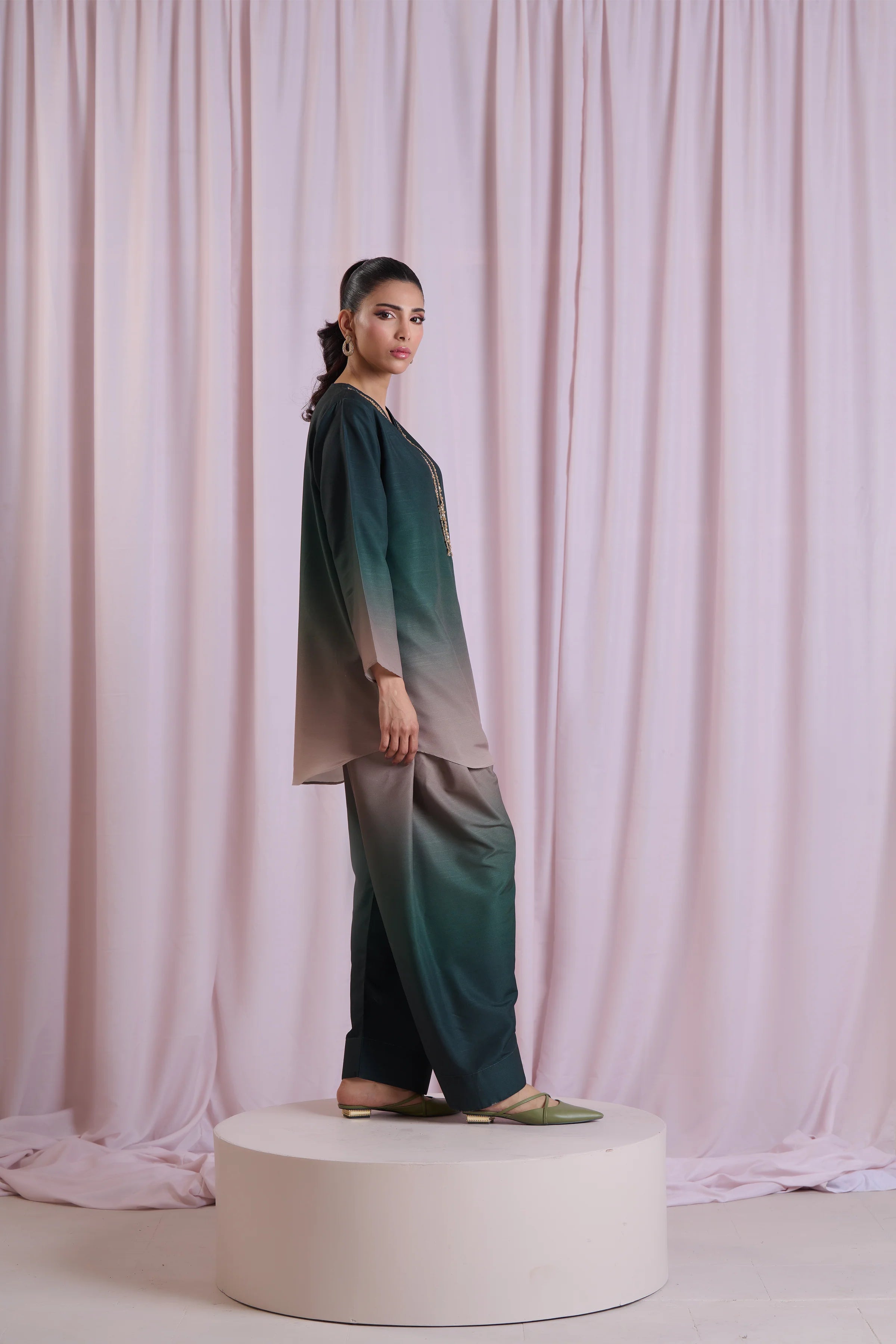 3 Piece - Shamooz Silk Suit with Digital Printed Silk Dupatta (Unstitched)