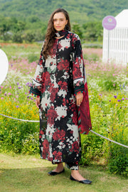 3 Piece - Baroque Khaddar Full Heavy Embroidered Suit with Digital Printed Khaddar Dupatta (Unstitched)