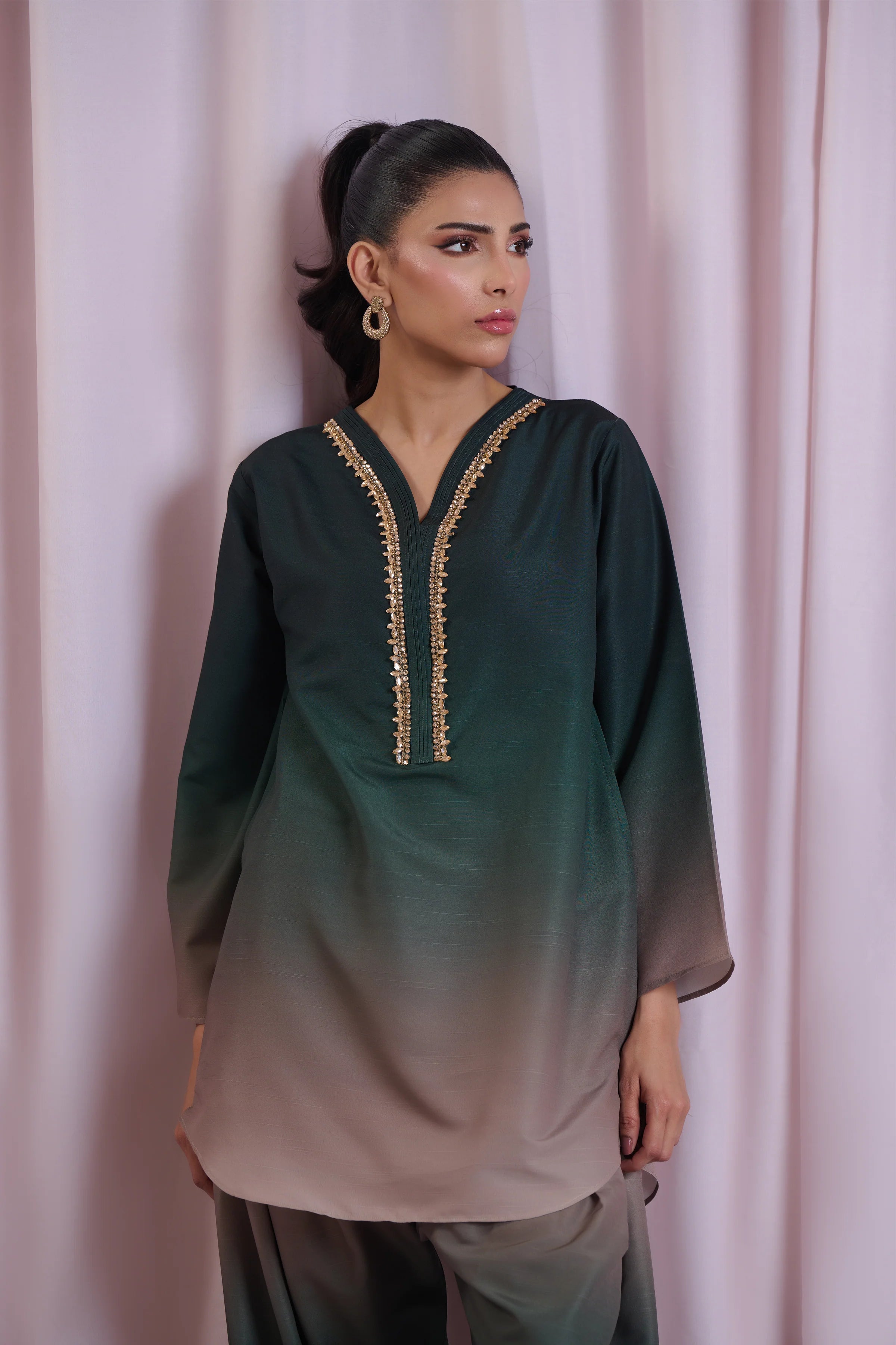 3 Piece - Shamooz Silk Suit with Digital Printed Silk Dupatta (Unstitched)