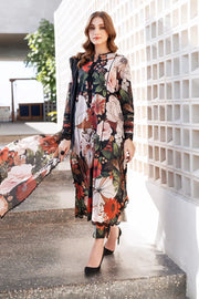 3 Piece - Baroque Khaddar Full Heavy Embroidered Suit with Digital Printed Khaddar Dupatta (Unstitched)