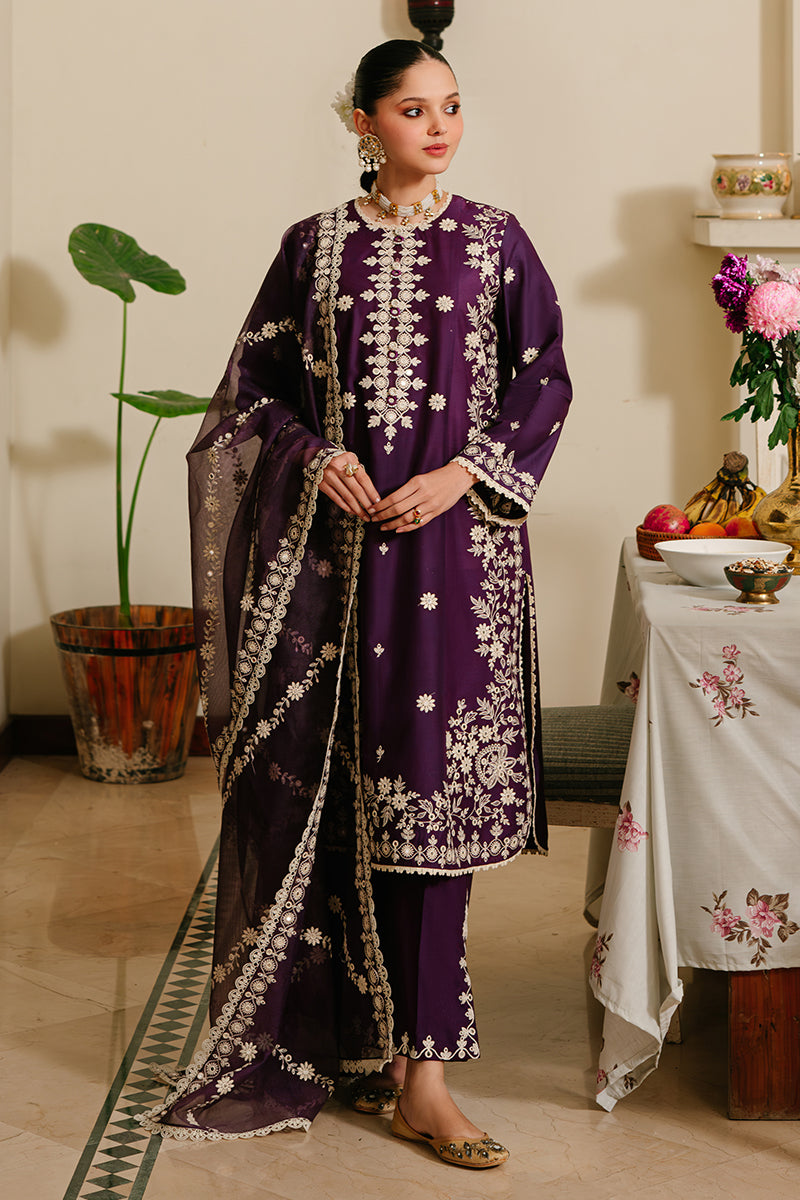 3 Piece - Dhanak Full Heavy Embroidered Suit with Full Embroidered Dhanak Shawl (Unstitched)