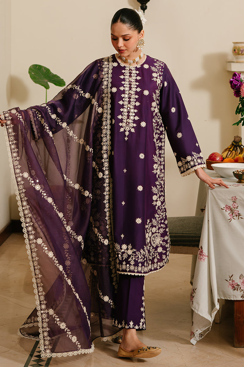 3 Piece - Dhanak Full Heavy Embroidered Suit with Full Embroidered Dhanak Shawl (Unstitched)