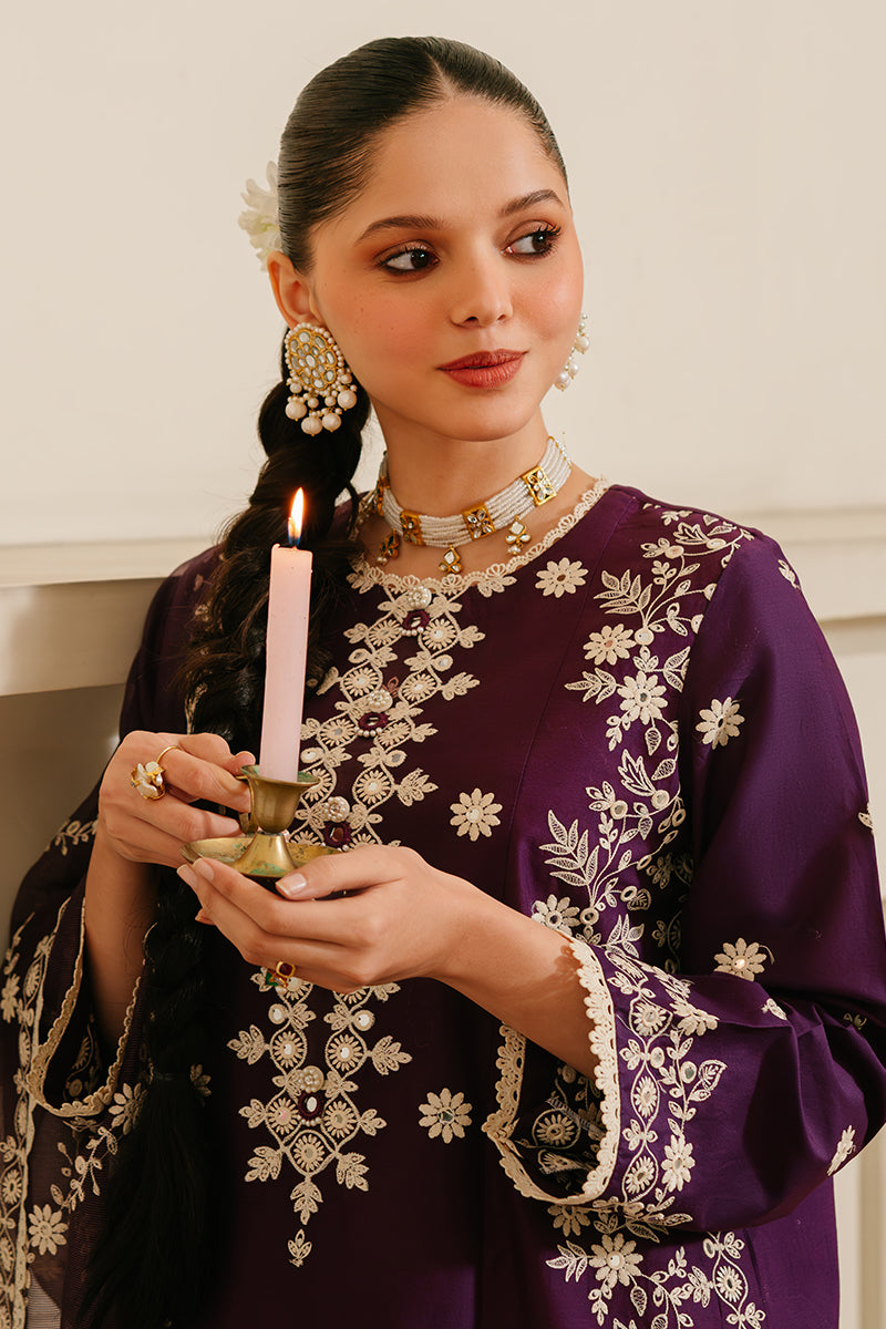 3 Piece - Dhanak Full Heavy Embroidered Suit with Full Embroidered Dhanak Shawl (Unstitched)