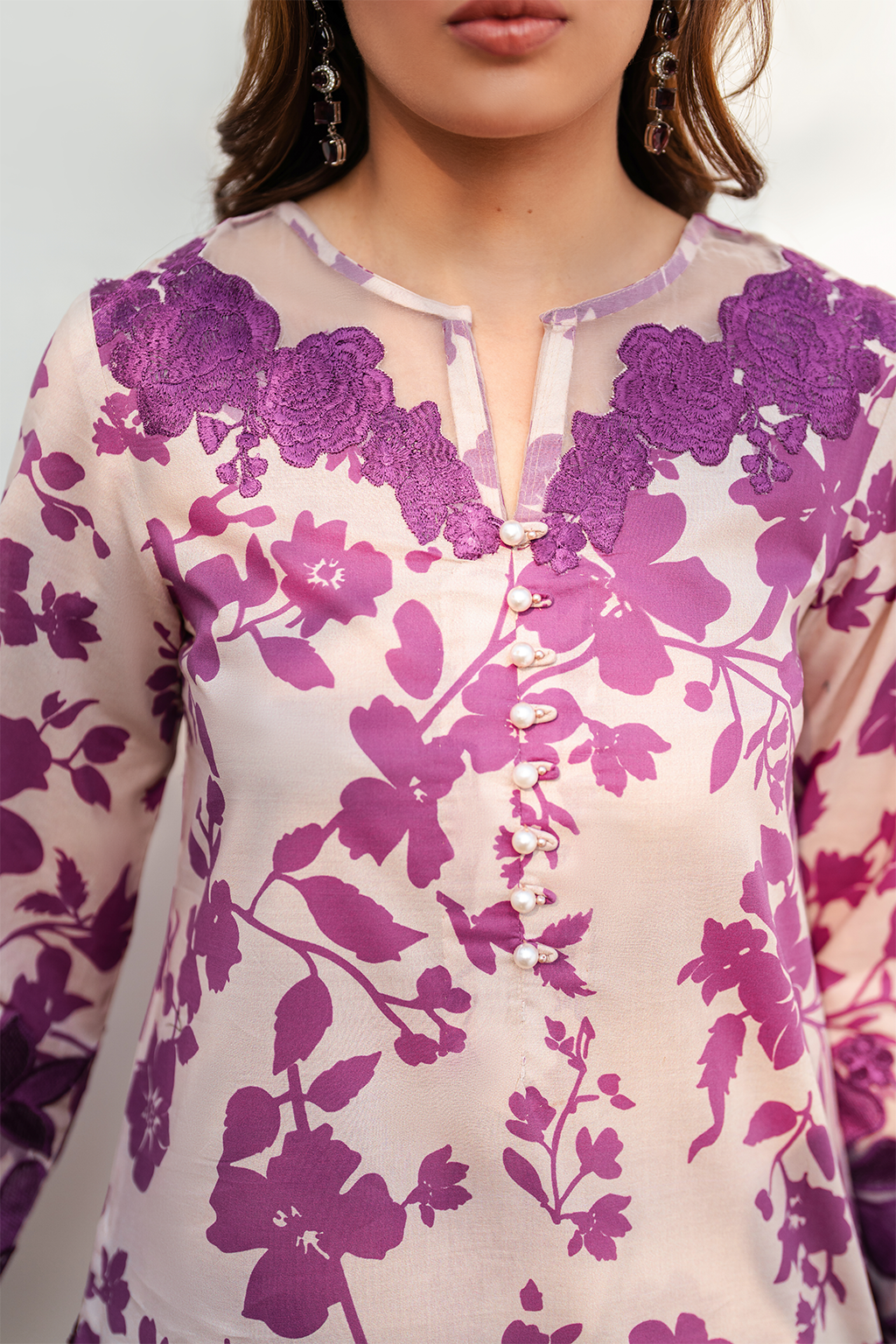 3 Piece - Iznik Khaddar Full Heavy Embroidered Suit with Digital Printed Khaddar Dupatta (Unstitched)