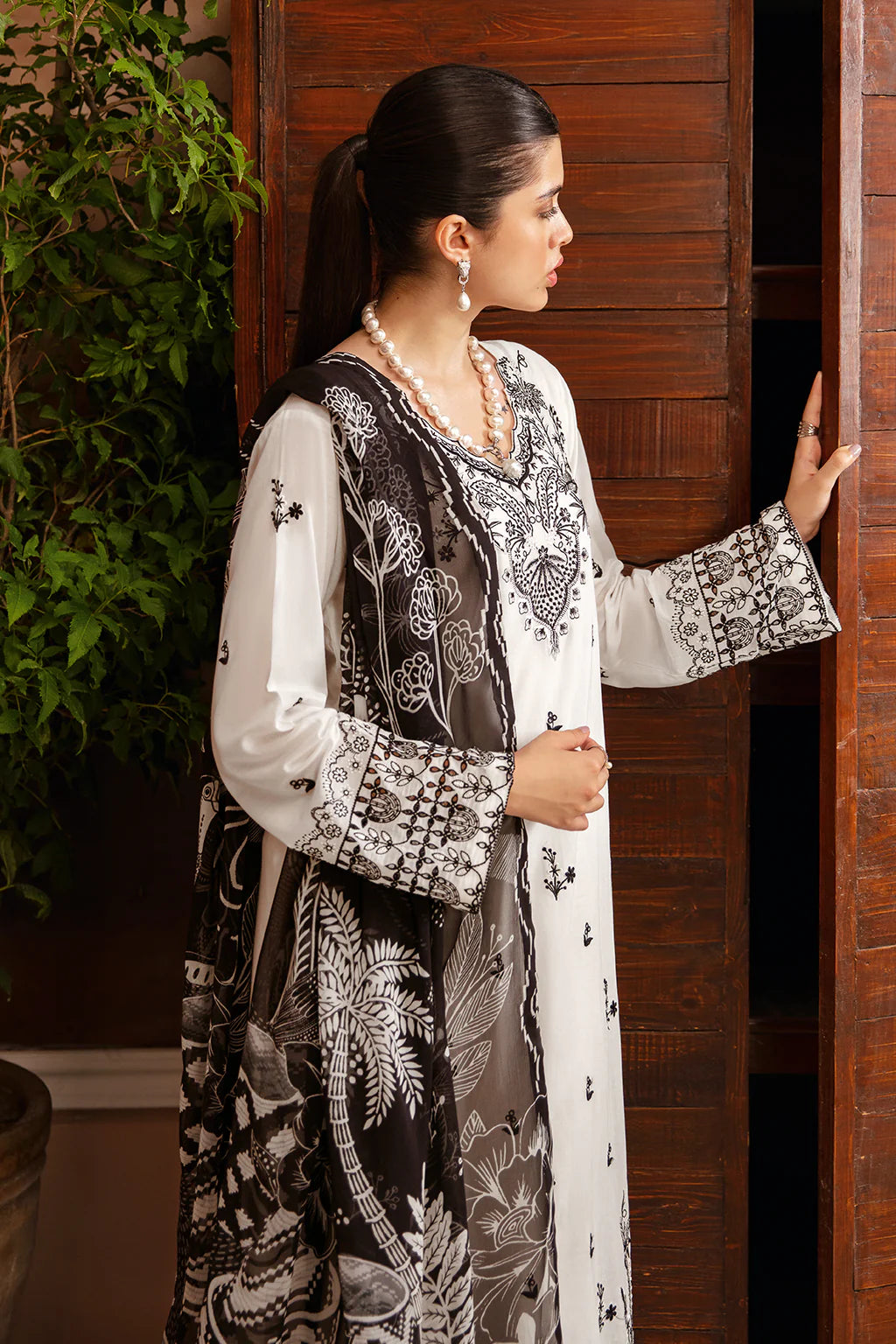 3 Piece - Dhanak Full Heavy Embroidered Suit with Digital Print Wool Shawl (Unstitched)