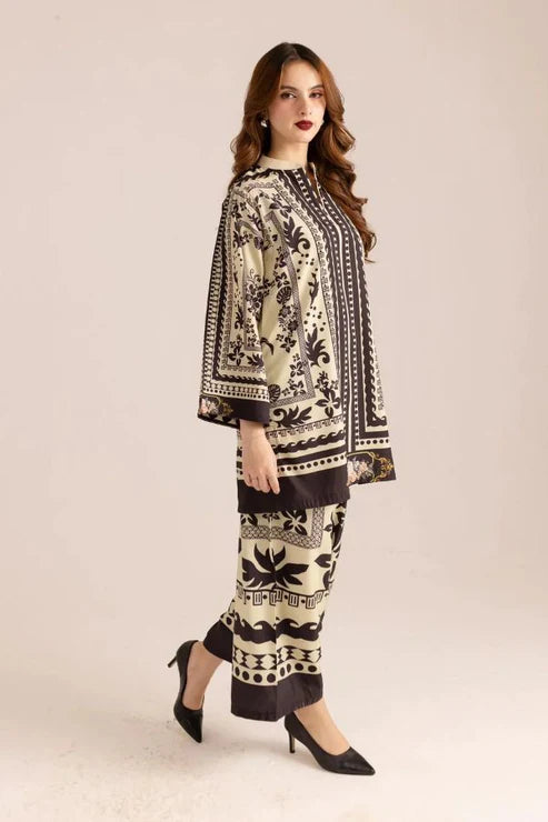 3 Piece - Lulusar Linen Printed Co-Ord Set with Printed Linen Trouser (Unstitched)