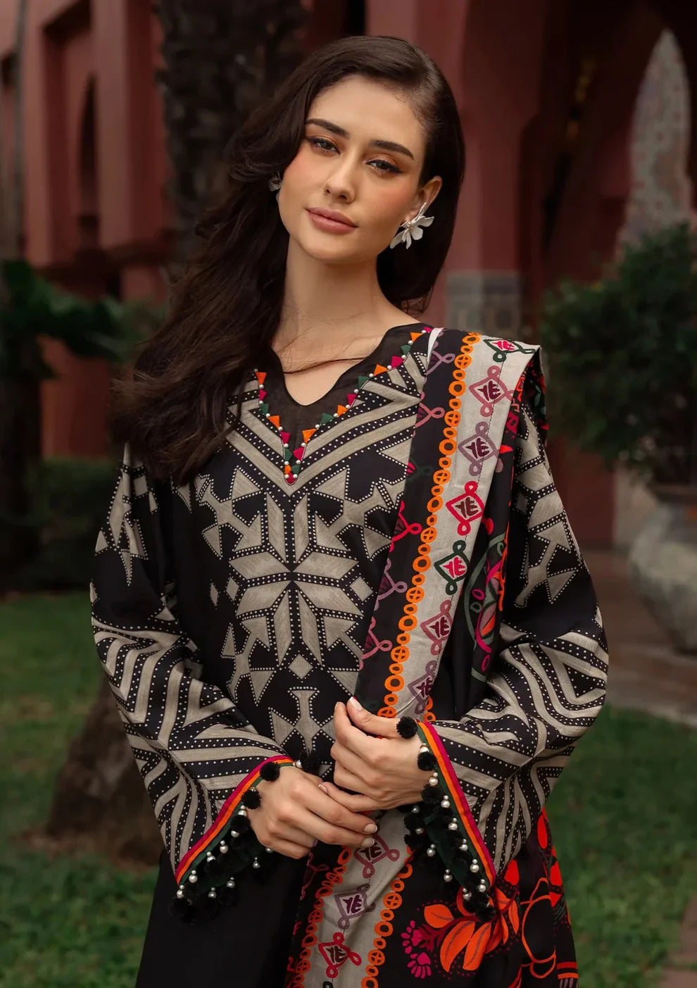 3 Piece - Charizma Khaddar Digital Printed Suit with Digital Printed Khaddar Dupatta (Unstitched)