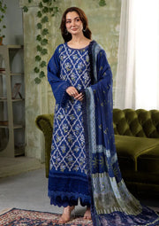 3 Piece - Dhanak Full Heavy Embroidered Suit with Digital Print Wool Shawl(Unstitched)