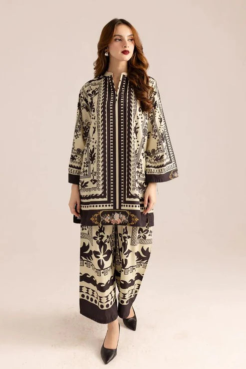3 Piece - Lulusar Linen Printed Co-Ord Set with Printed Linen Trouser (Unstitched)
