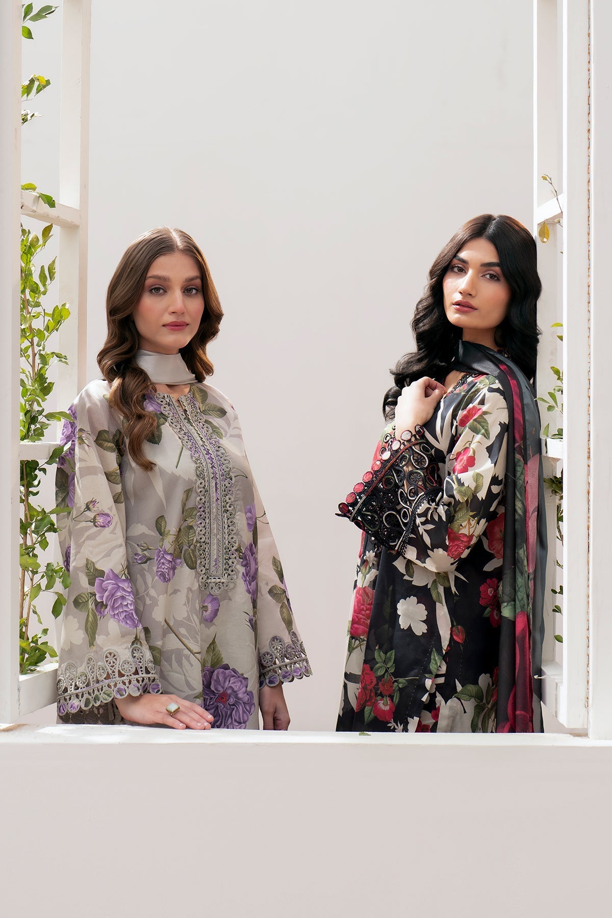 3 Piece - Baroque Khaddar Full Heavy Embroidered Suit with Digital Printed Khaddar Dupatta (Unstitched)