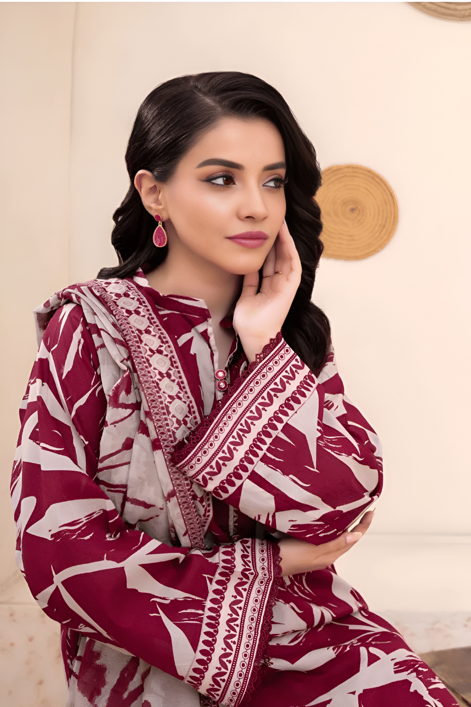 3 Piece - Baroque BanaDora Printed Linen Suit with Linen Duppatta (Unstitched)