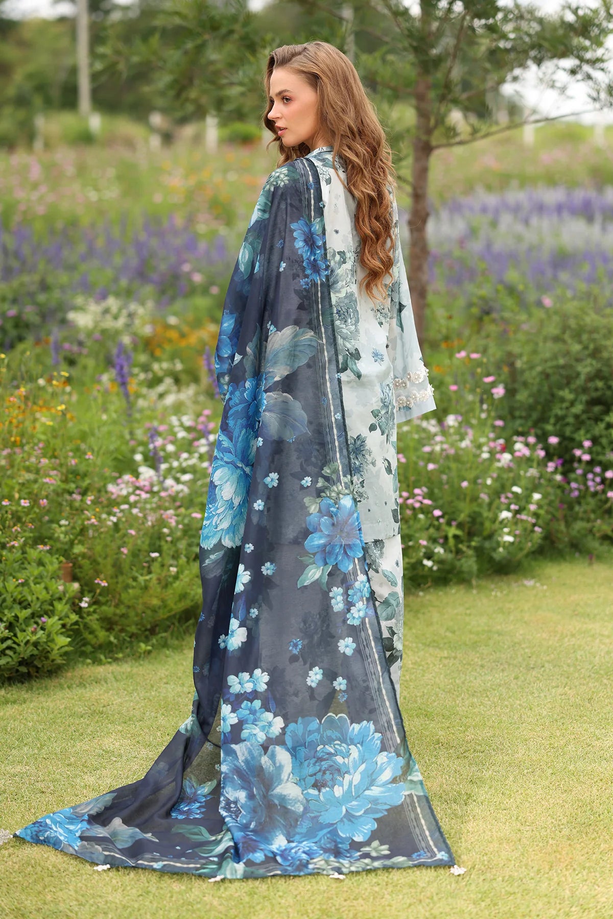3 Piece - Baroque Khaddar Embroidered Suit with Digital Printed Khaddar Shawl (Unstitched)