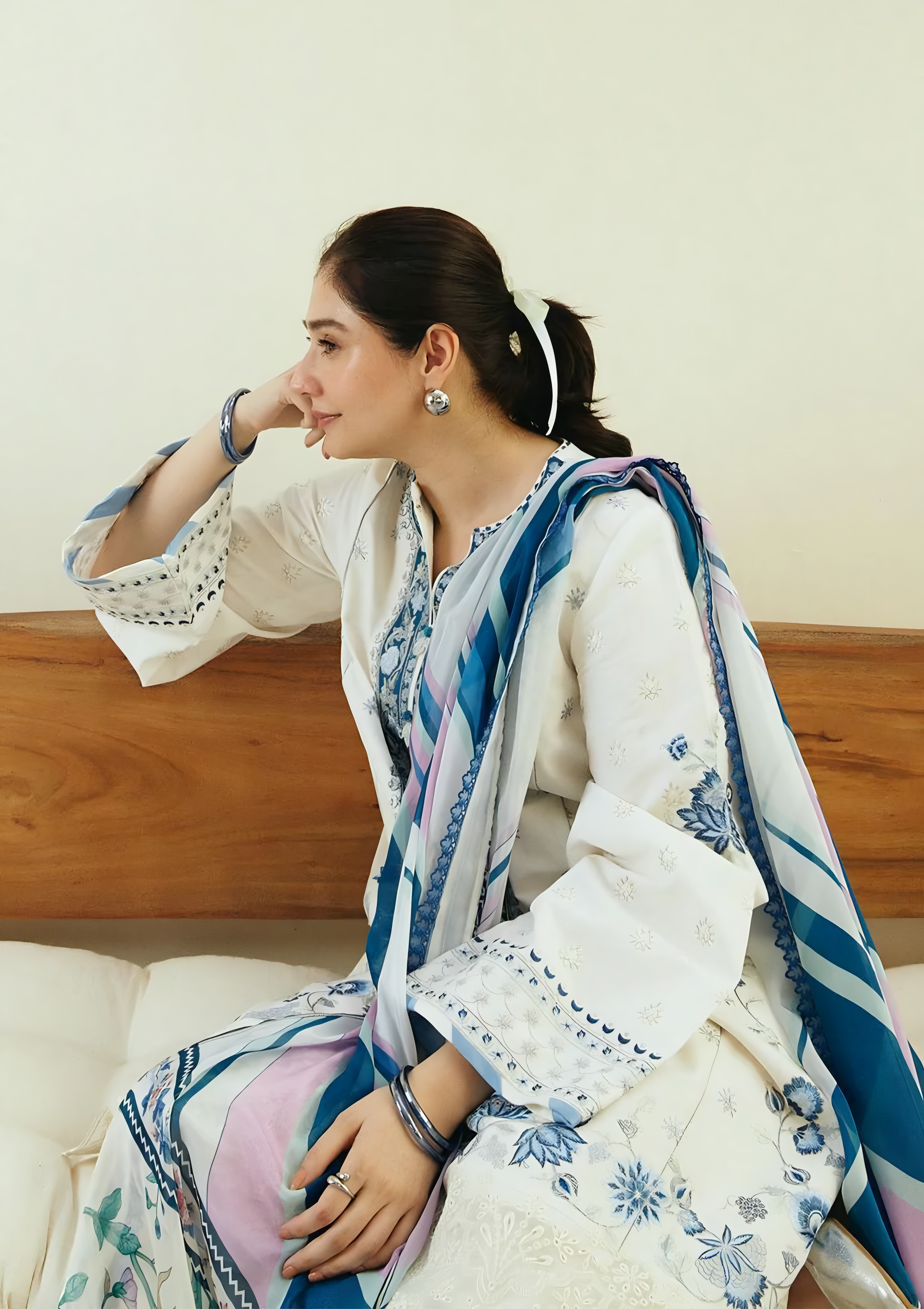 3 Piece - Zara Shahjahan Lawn Embroidered Suit with Tarkashi Monark Duppatta (Unstitched)