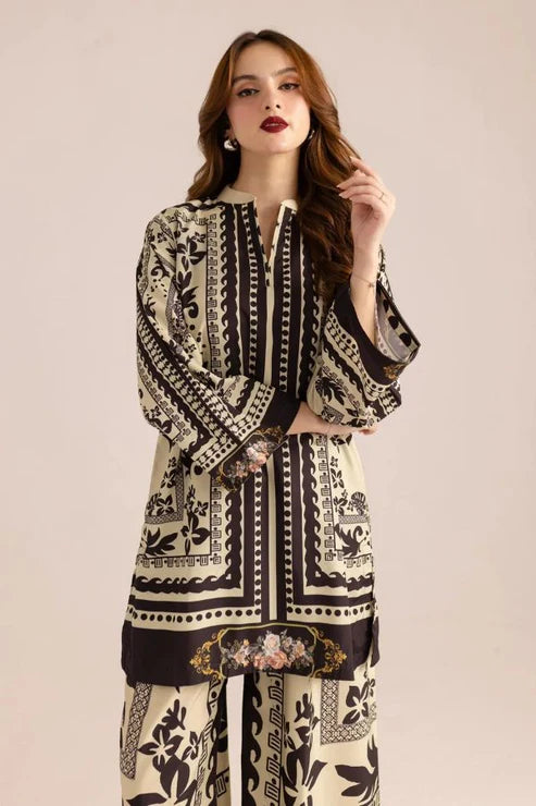 3 Piece - Lulusar Linen Printed Co-Ord Set with Printed Linen Trouser (Unstitched)