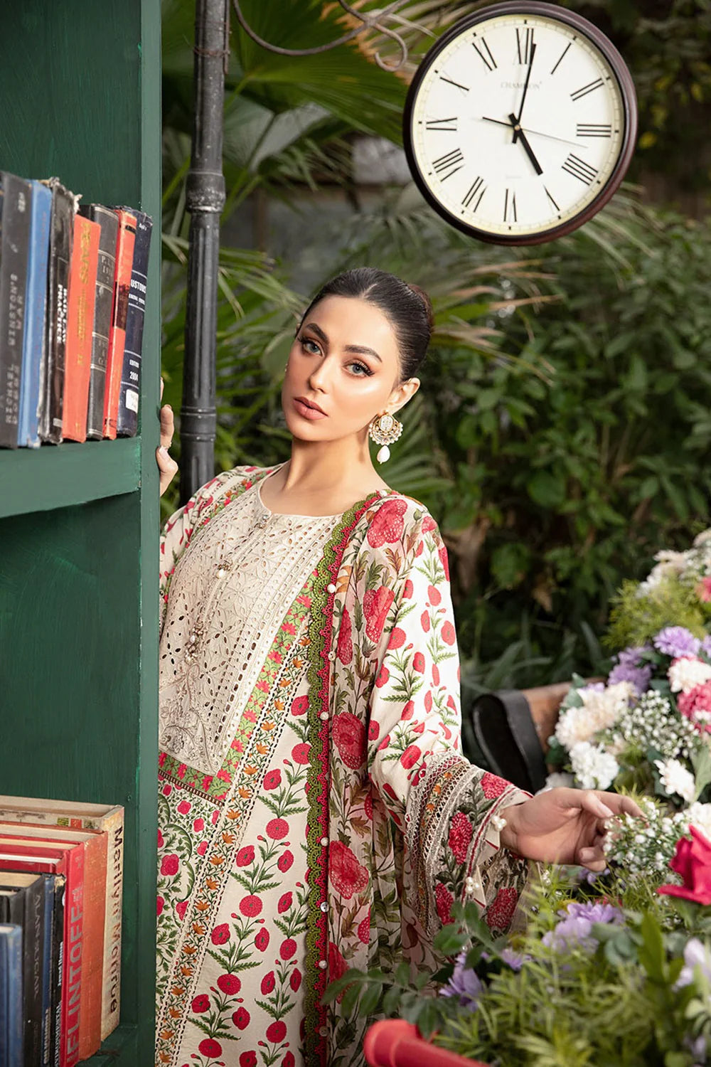 3 Piece - Maria B Lawn Embroidered Suit with Lawn Duppatta (Unstitched)