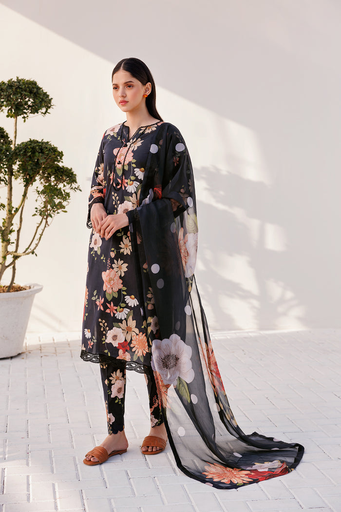 3 Piece - Karandi Digital Printed Suit with Digital Printed Karandi Dupatta (Unstitched)