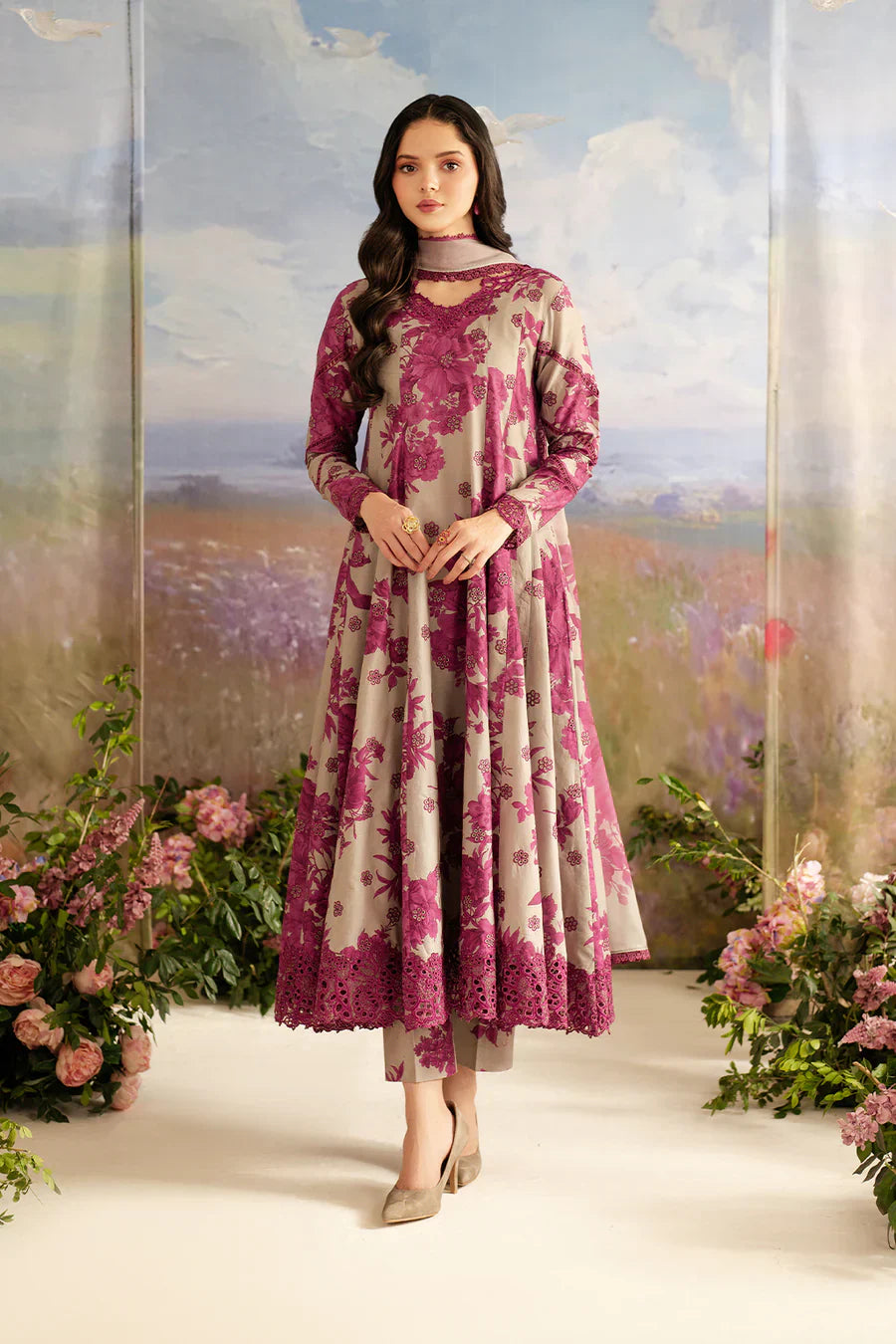 3 Piece - Khaddar Digital Printed Suit with Digital Printed Khaddar Dupatta (Unstitched)