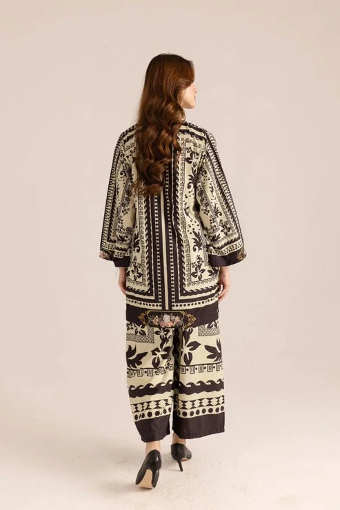 3 Piece - Lulusar Linen Printed Co-Ord Set with Printed Linen Trouser (Unstitched)
