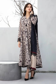 3 Piece - Baroque Khaddar Digital Printed Suit with Digital Printed Khaddar Dupatta (Unstitched)