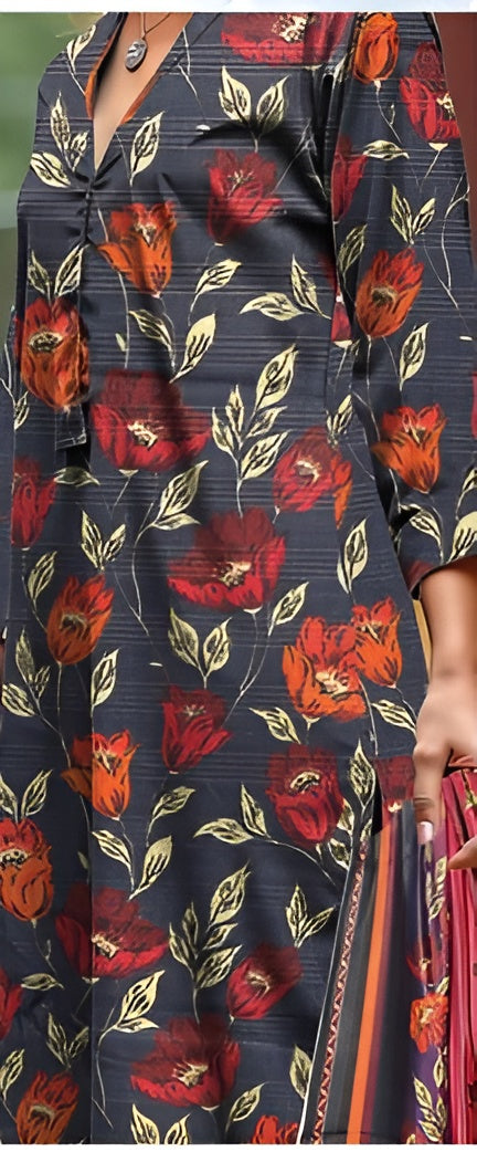 3 Piece - LimeLight BanaDora Printed Linen Suit with TanaDora Duppatta (Unstitched)