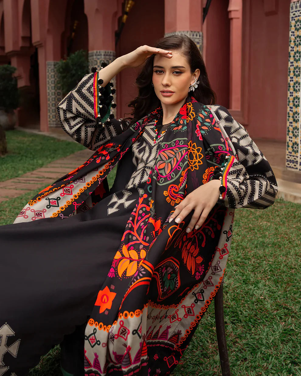 3 Piece - Charizma Khaddar Digital Printed Suit with Digital Printed Khaddar Dupatta (Unstitched)