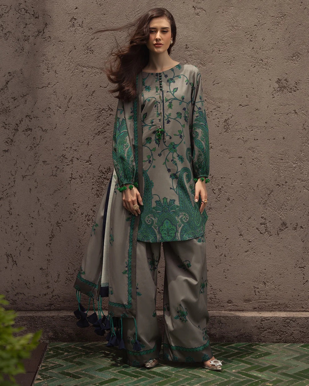 3 Piece - Charizma Khaddar Digital Printed Suit with Digital Printed Khaddar Dupatta (Unstitched)