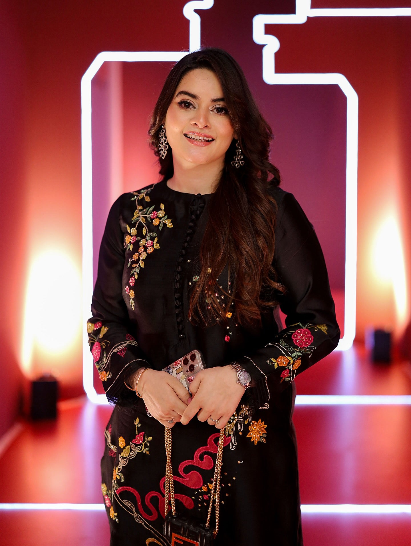 2 Piece - Dhanak Embroidered Suit with Plain Dyed Dhanak Trouser (Unstitched)