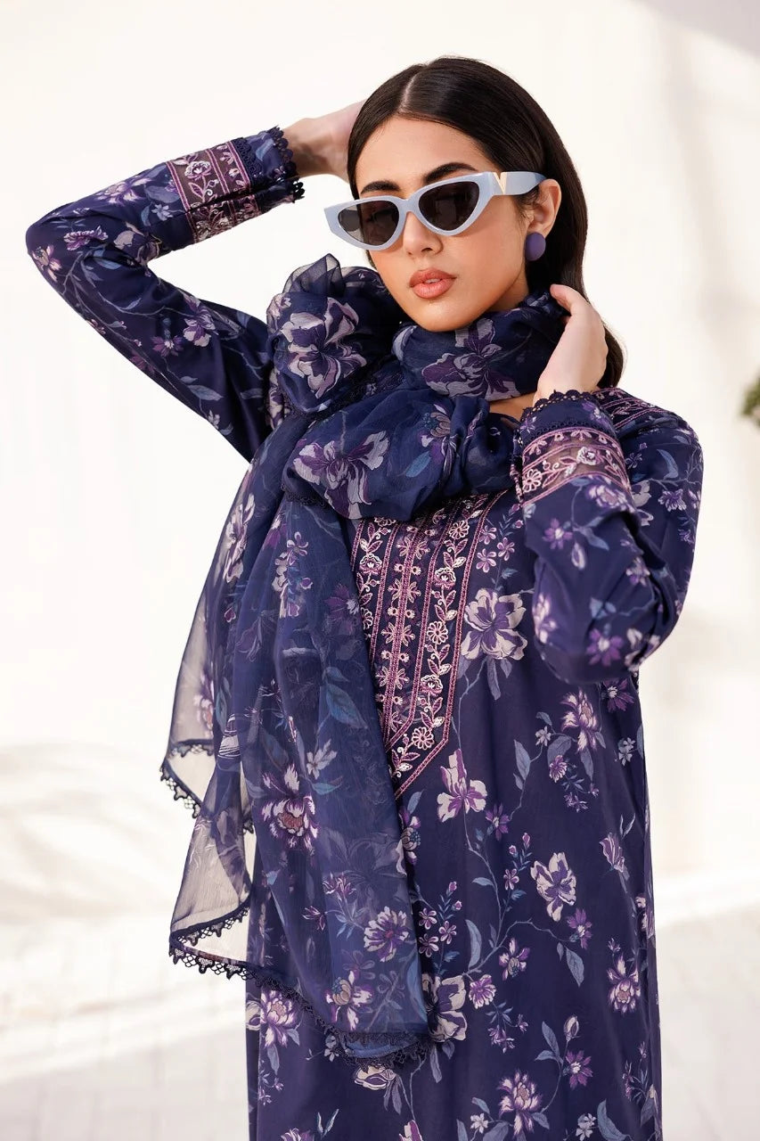 3 Piece - Baroque BanaDora Printed Linen Suit with Linen Duppatta (Unstitched)