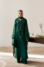 3 Piece - Dhanak Embroidered Suit with Dhank Embroidered Shesha Soft Shawl (Unstitched)
