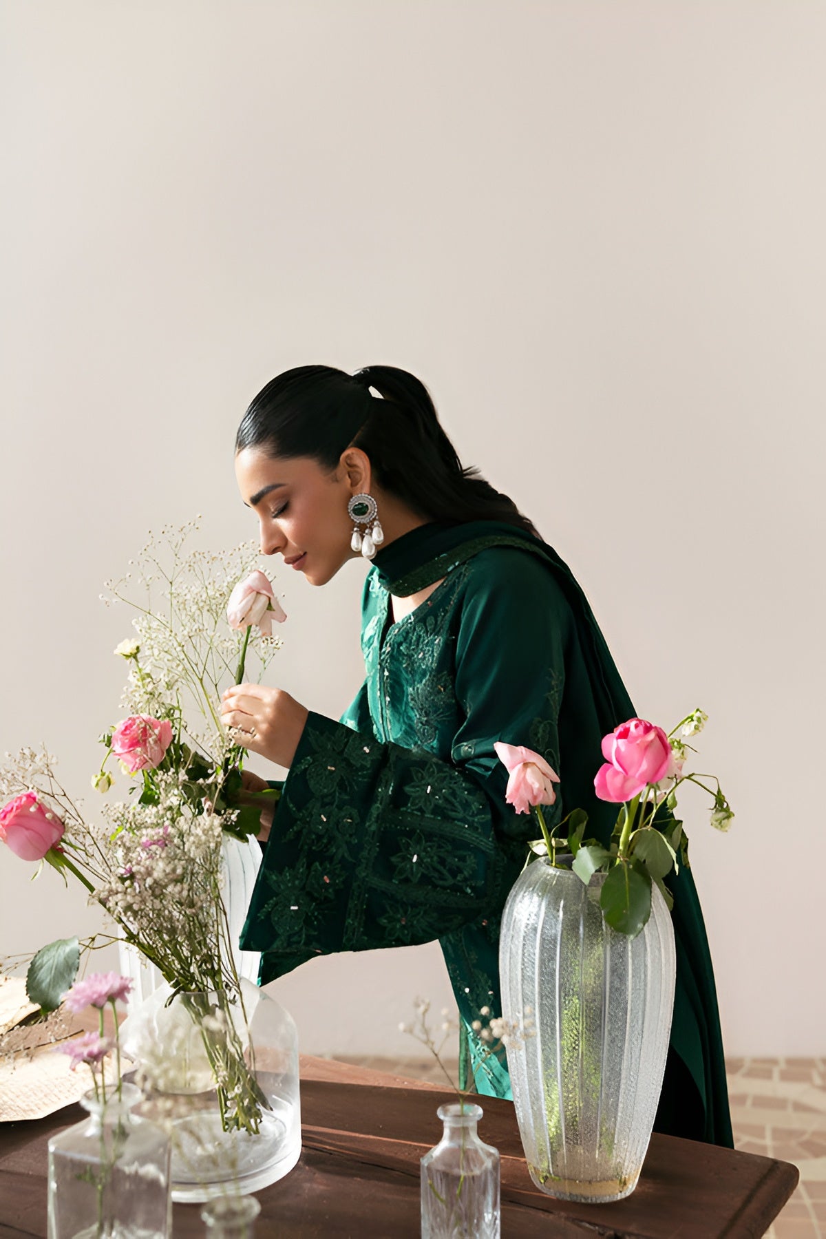 3 Piece - Dhanak Embroidered Suit with Dhank Embroidered Shesha Soft Shawl (Unstitched)
