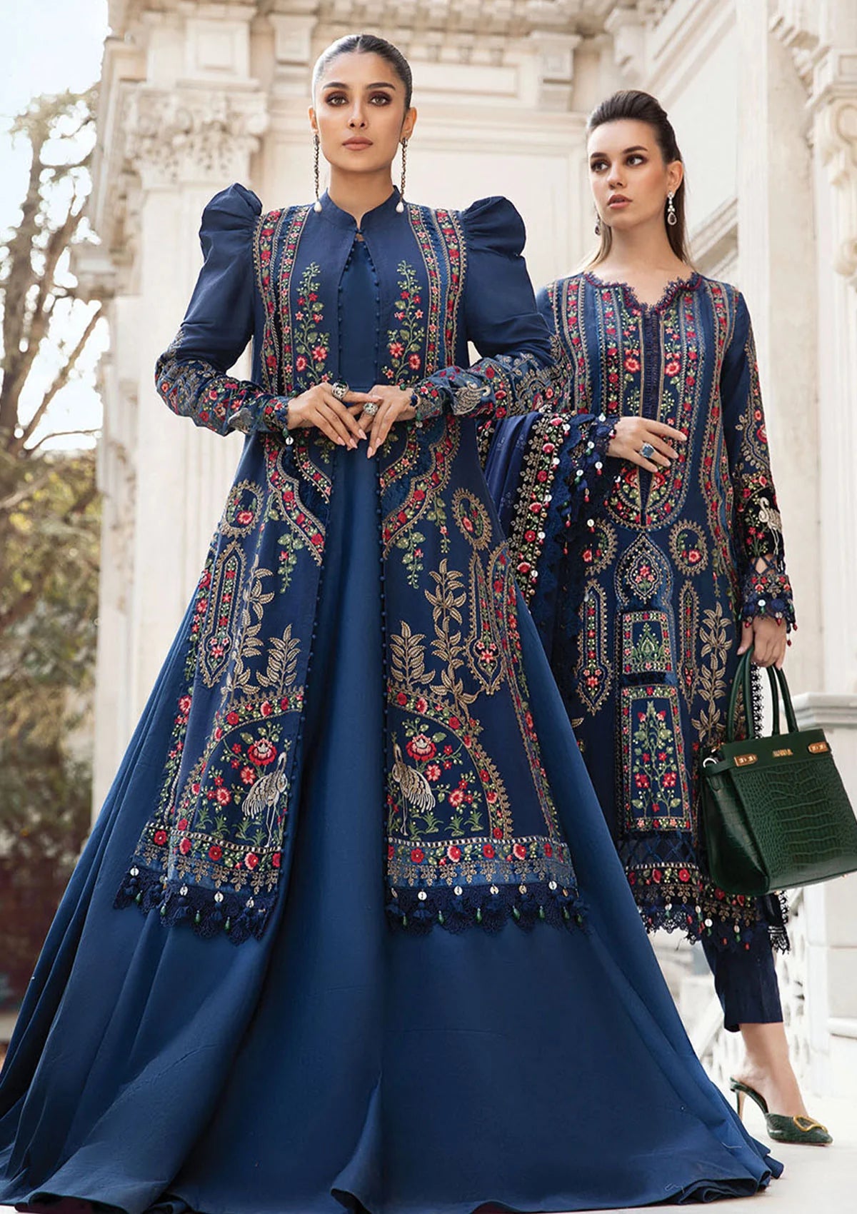 3 Piece - Dhanak Embroidered Suit with Dhanak Embroidered Shawl (Unstitched)