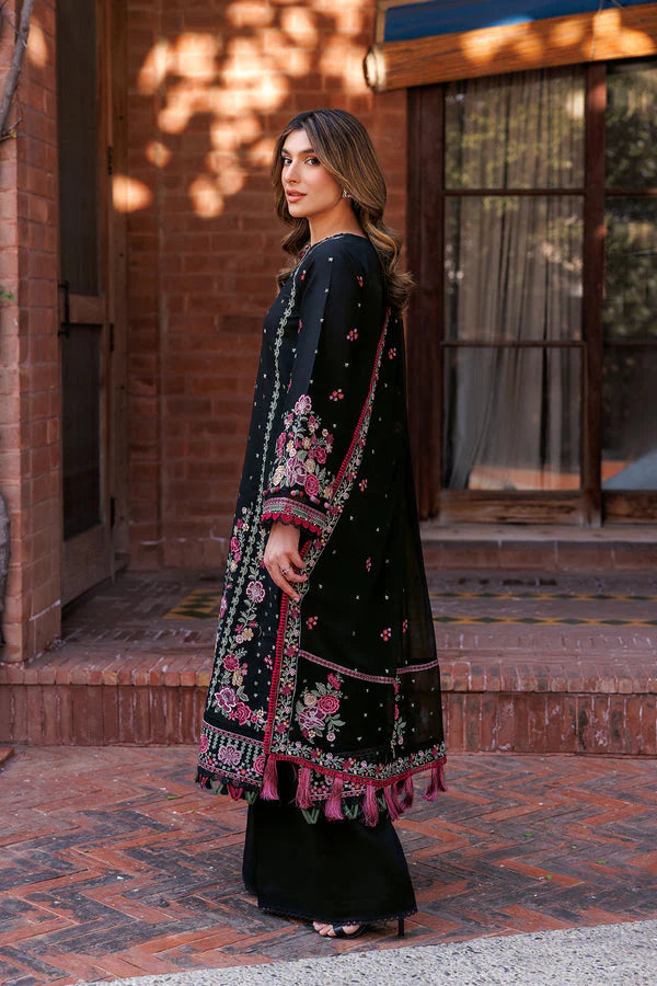 3 Piece - Dhanak Embroidered Suit with Dhanak Embroidered Shawl (Unstitched)