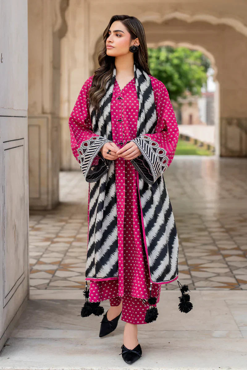 3 Piece - Khaddar Digital Printed Suit with Digital Printed Khaddar Dupatta (Unstitched)