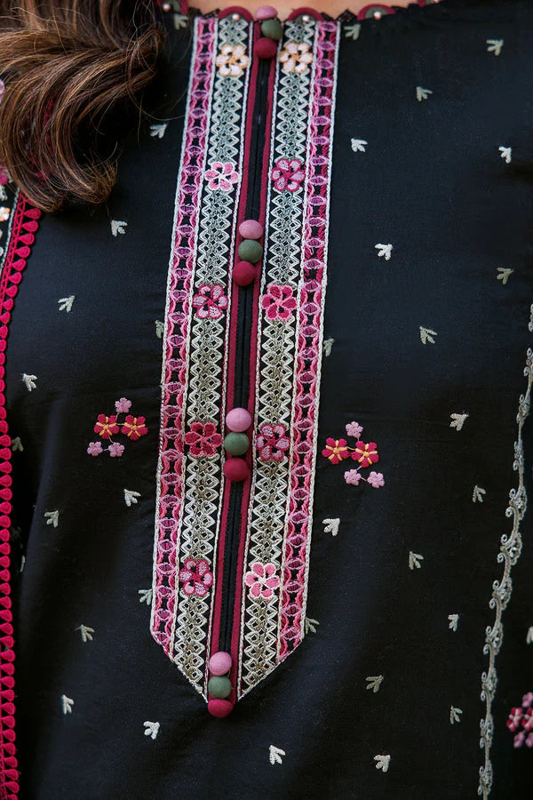 3 Piece - Dhanak Embroidered Suit with Dhanak Embroidered Shawl (Unstitched)
