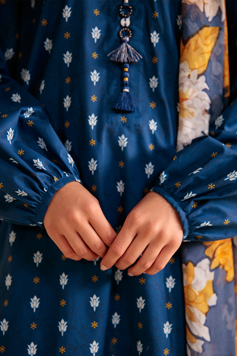 3 Piece - Cross Stitch Khaddar Digital Printed Suit with Digital Printed Khaddar Dupatta (Unstitched)