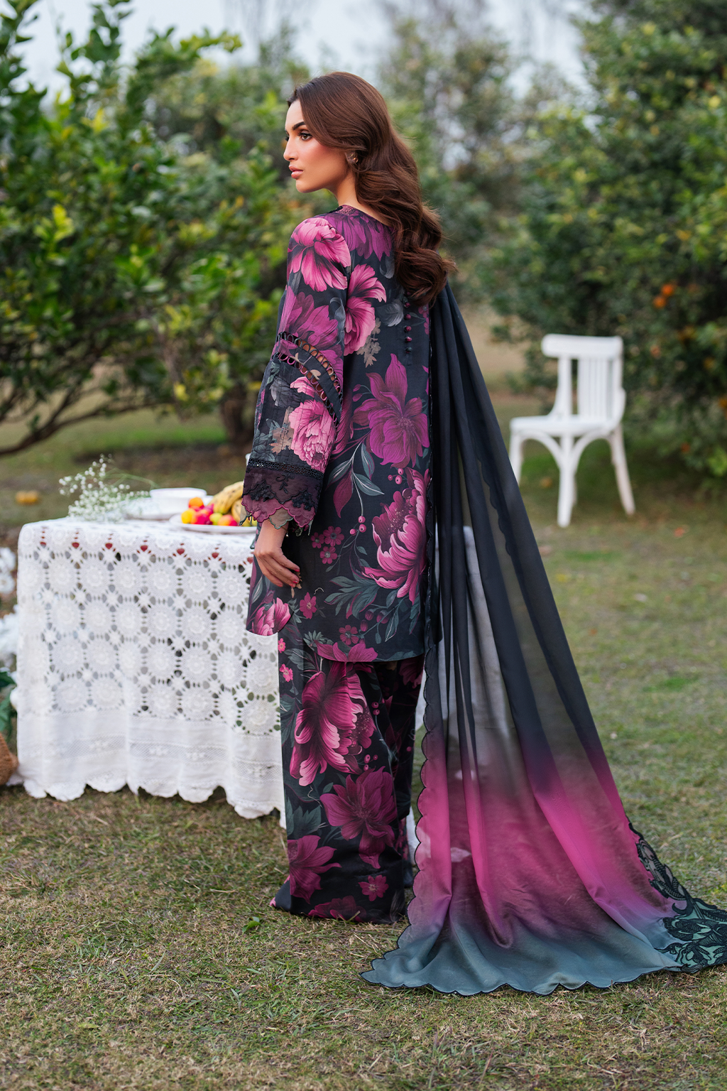 3 Piece - Iznik Khaddar Full Heavy Embroidered Suit with Digital Printed Khaddar Dupatta (Unstitched)