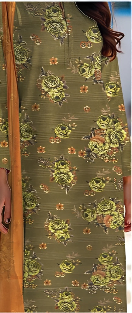 3 Piece - LimeLight BanaDora Printed Linen Suit with TanaDora Duppatta (Unstitched)