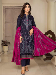 3 Piece - Dhanak Full Heavy Embroidered Suit with Dhanak Embroidered Dupatta (Unstitched)