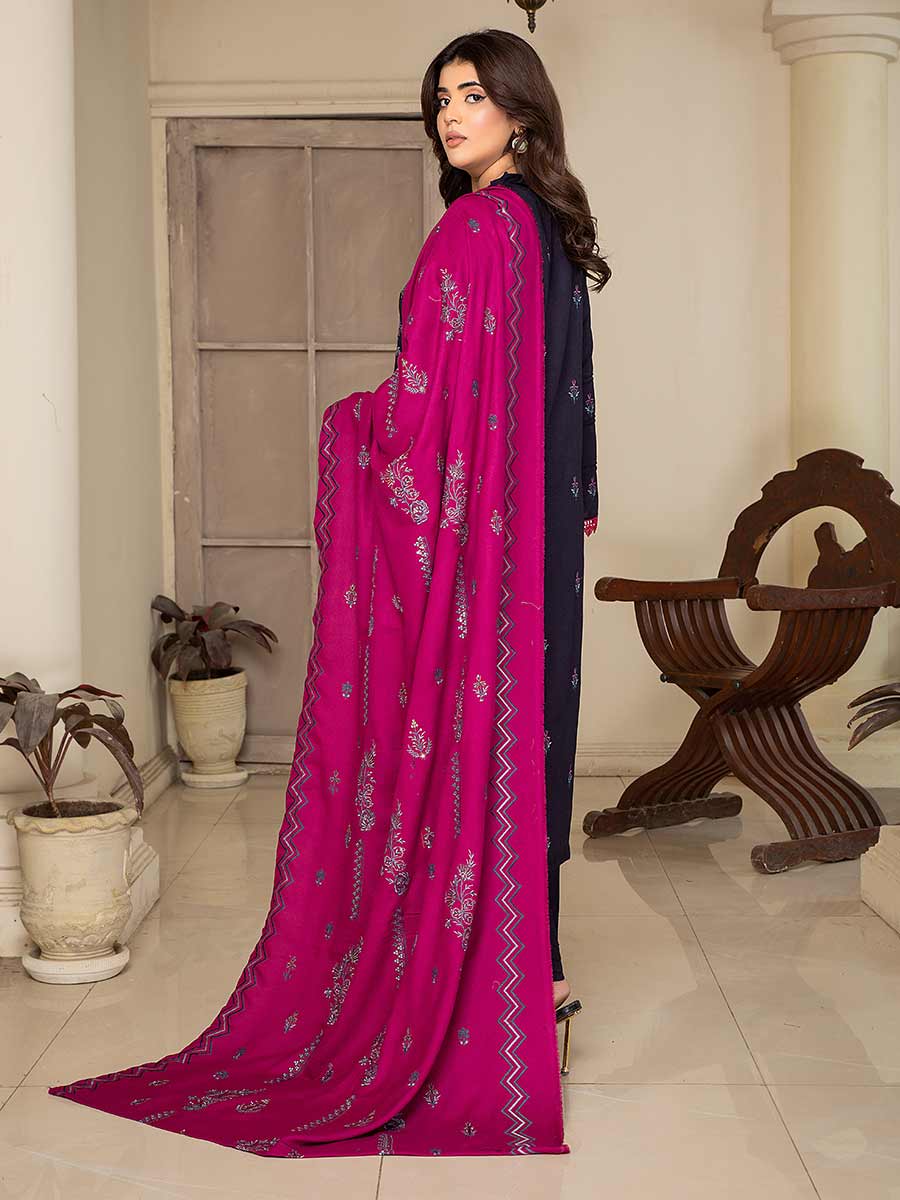 3 Piece - Dhanak Full Heavy Embroidered Suit with Dhanak Embroidered Dupatta (Unstitched)