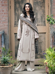 3 Piece - Dhanak Full Heavy Embroidered Suit with Digital Print Wool Shawl (Unstitched)