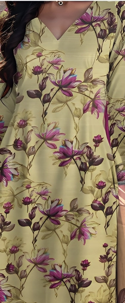 3 Piece - LimeLight BanaDora Printed Linen Suit with TanaDora Duppatta (Unstitched)