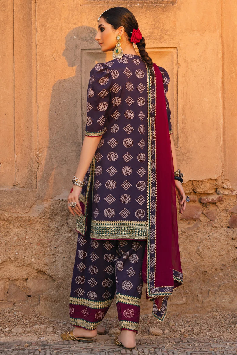 3 Piece - Printed Lawn Embroidered Suit with Lawn Duppatta (Unstitched)